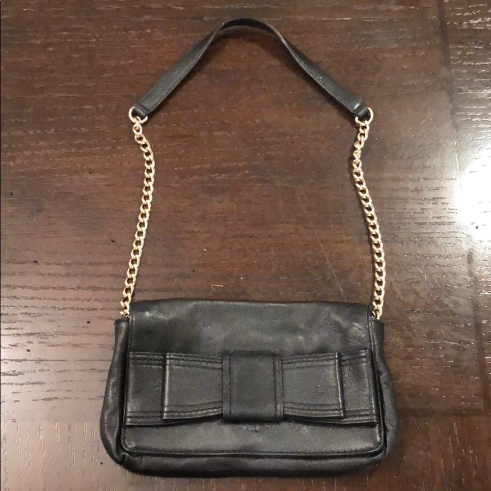 Kate Spade black leather bow bag